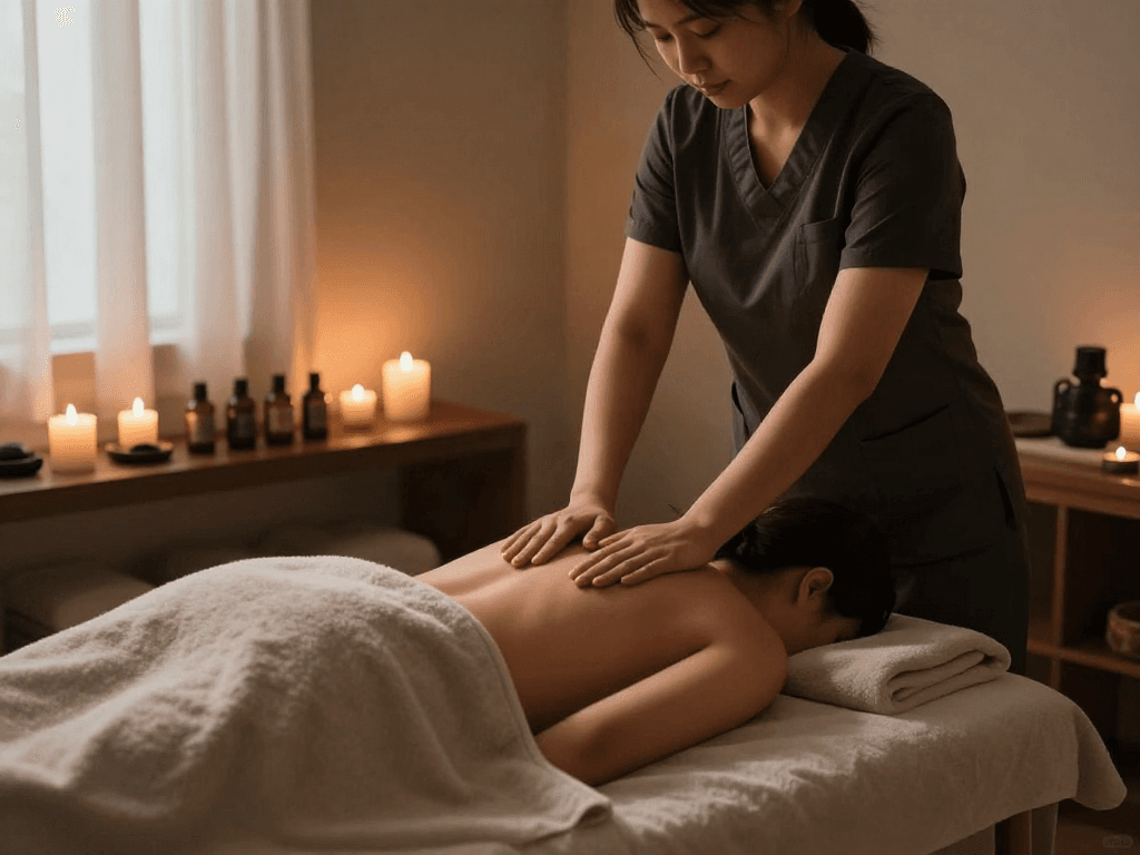 Indulge in 용인출장마사지 at a serene spa with soothing ambiance.