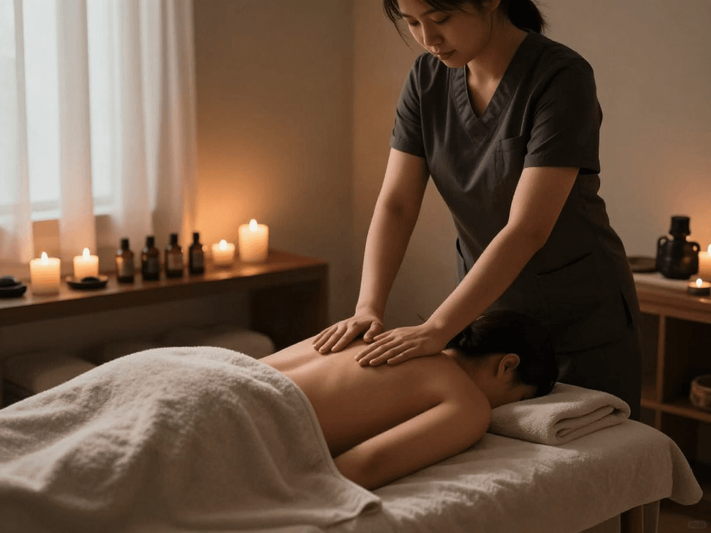 Indulge in 용인출장마사지 at a serene spa with soothing ambiance.