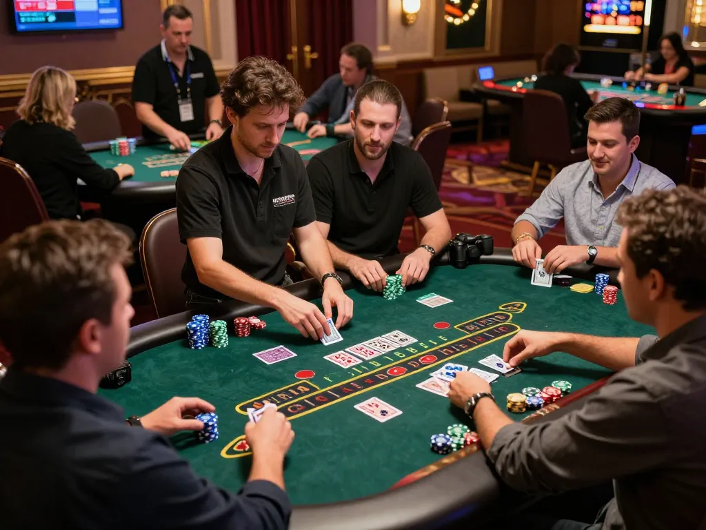 Players placing bets and enjoying blackjack at TR88.com live casino, featuring vibrant atmosphere and engaging gameplay.