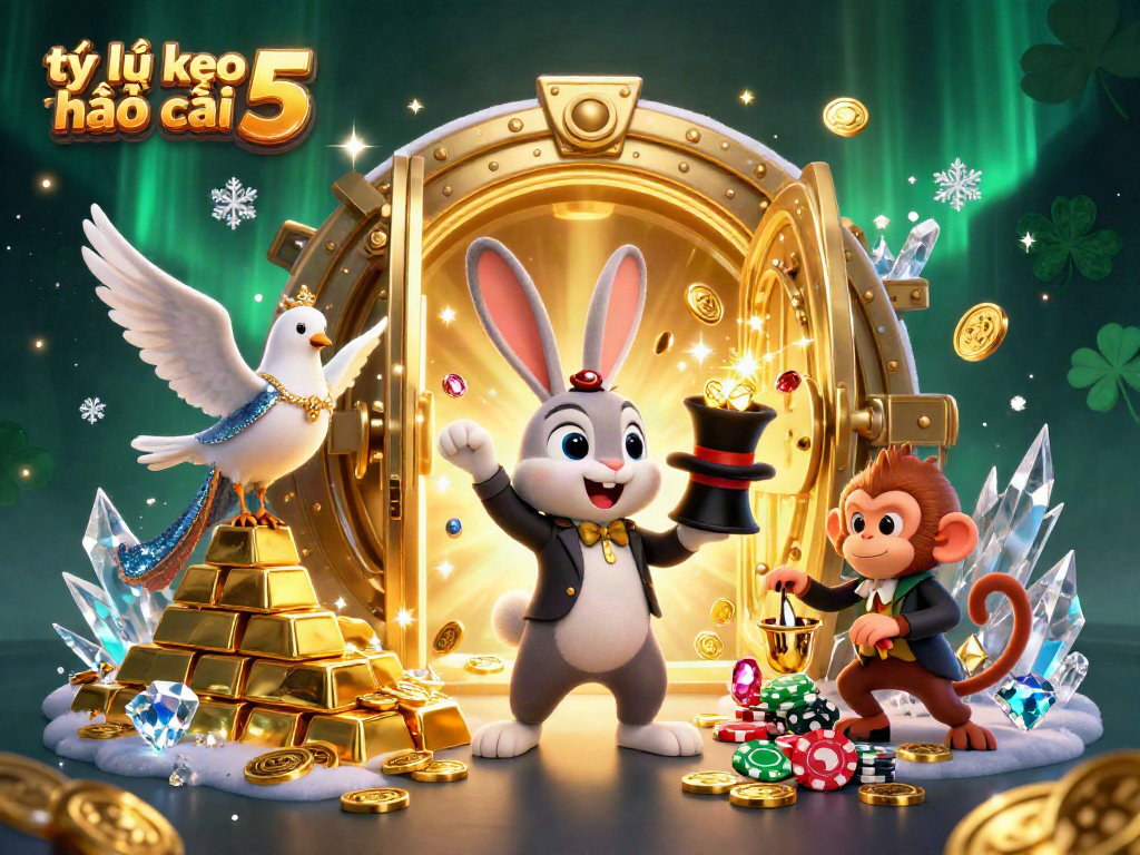 Experience thrilling action at tỷ lệ kèo nhà cái 5 with magical elements and vibrant casino imagery.