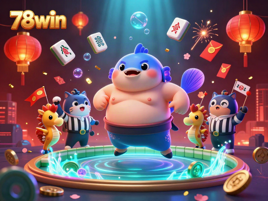 Join the action in 78win's underwater casino with playful characters and vibrant decorations.