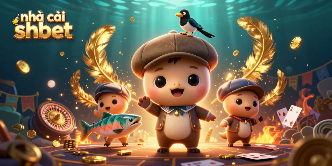 Engage with the vibrant scene of nhà cái shbet featuring playful characters and exciting casino elements.