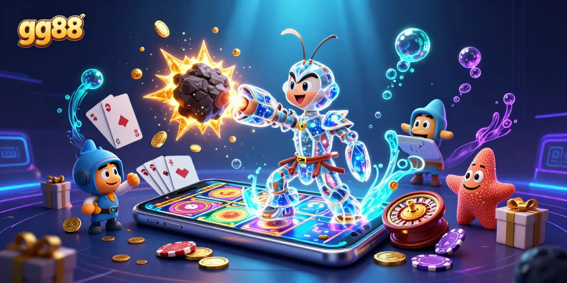 Experience exciting gaming action at gg88 with vibrant 3D characters in a captivating casino scene.