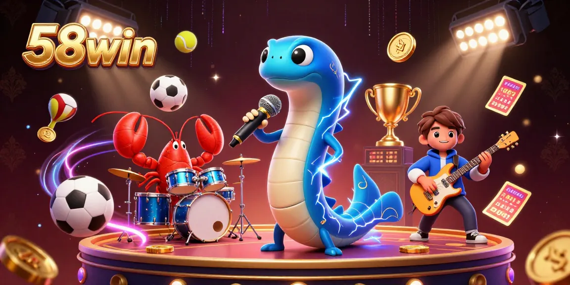 Experience thrilling gameplay at 58win with dynamic sports elements and underwater casino characters.